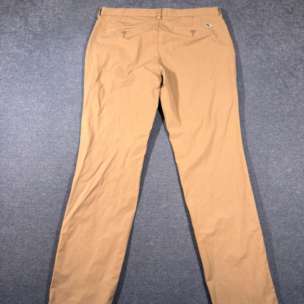 Vineyard Vines Performance Pants Men 35x32 Tan Khaki Chino Stretch Golf Casual